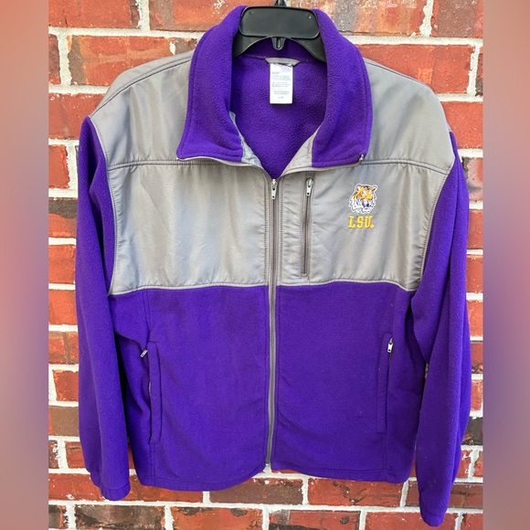 Genuine Stuff LSU Tigers Men’s Long Sleeve Full Zip Purple/Gray XL Jacket - Picture 1 of 7